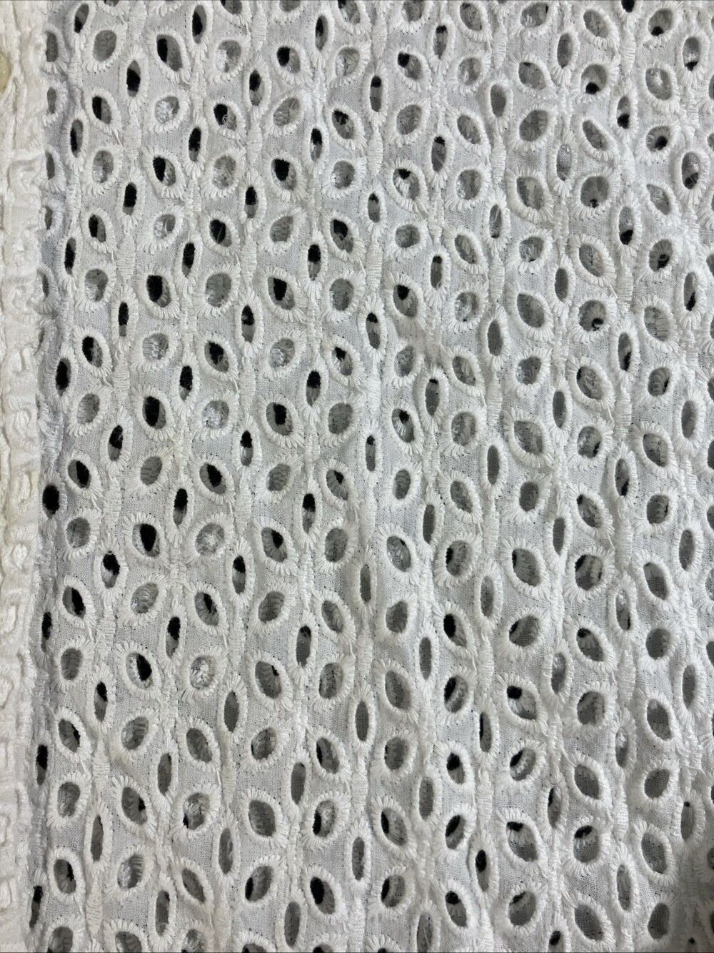 Lauren Ralph Lauren White Cotton Eyelet Lace Button Down Blouse Shirt Sz L - Picture 3 of 6